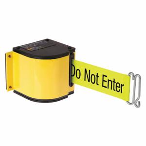 LAVI 50-3016U/YL/18/FY/S6 Warehouse Adjustable Quick Mount Retractable Belt Barrier, Yellow, Caution - Do Not Enter | CR8NBN 52YZ50