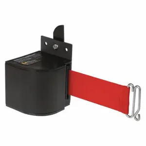 LAVI 50-3017WB/18/RD Warehouse Fixed Mount Retractable Belt Barrier, Red, Wrinkle, 18 ft Belt Length | CR8NDE 52YZ22