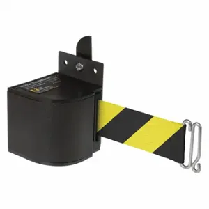 LAVI 50-3017WB/18/SF Warehouse Fixed Mount Retractable Belt Barrier, Yellow/Black, Wrinkle, 18 ft Belt Length | CR8NDM 52YZ24