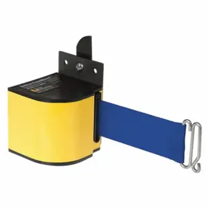 LAVI 50-3017YL/18/BL Warehouse Fixed Mount Retractable Belt Barrier, Blue, PoWidther Coated, 18 ft Belt Length | CR8NCN 52YZ16