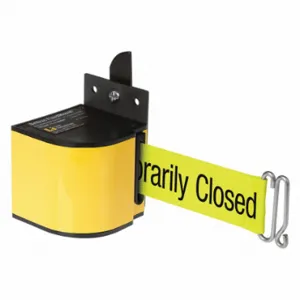 LAVI 50-3017YL/18/FY/F7 Warehouse Fixed Mount Retractable Belt Barrier, Yellow, PoWidther Coated | CR8NDJ 52YZ20