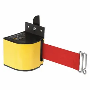 LAVI 50-3017YL/18/RD Warehouse Fixed Mount Retractable Belt Barrier, Red, PoWidther Coated, 18 ft Belt Length | CR8NDD 52YZ15