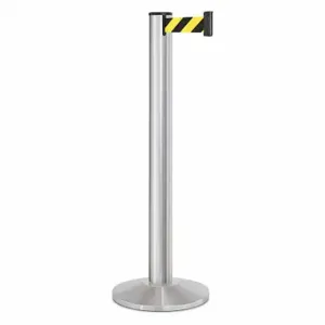 LAVI 50-3100A/SA/SF Barrier Post With Belt, Satin, 40 Inch Post Height, 2 3/4 Inch Post Dia, Sloped | CR8MZP 53DW93