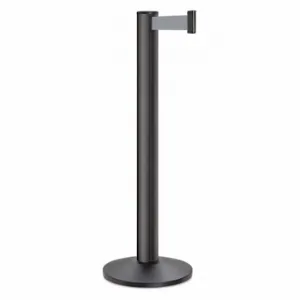 LAVI 50-3100A/WB/GY Barrier Post With Belt, Black Wrinkle, 40 Inch Post Height, 2 3/4 Inch Post Dia, Sloped | CR8MZB 53DW85