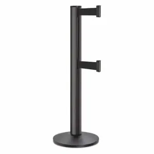 LAVI 50-3100DL/WB/BK Barrier Post With Belt, Black Wrinkle, 40 Inch Post Height, 2 3/4 Inch Post Dia, Sloped | CR8NAX 53DX34