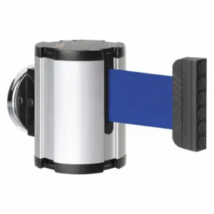 LAVI 50-41300MG/SA/BL Retractable Belt Barrier, Blue, Satin Aluminum, 13 ft Belt Length | CR8NEQ 52YY76