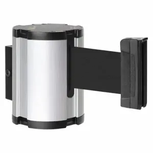 LAVI 50-41300SA/BK Retractable Belt Barrier, Black, Satin Aluminum, 13 ft Belt Length | CR8NEF 52YY53