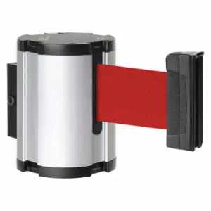 LAVI 50-41300SA/RD Retractable Belt Barrier, Red, Satin Aluminum, 13 ft Belt Length | CR8NFA 52YY54