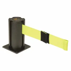 LAVI 50-41300WB Surface Mount Retractable Belt Barrier, Yellow, Lane Closed, Wrinkle, 13 ft Belt Length | CR8NJN 52YY88