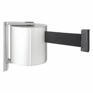 LAVI 50-5550/SA/BK Retractable Belt Barrier, Black, Satin Aluminum, 65 ft Belt Length | CR8NEH 52YZ13