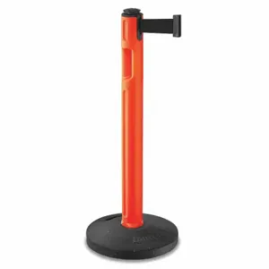 LAVI 80-5000R/OR/BK Barrier Post With Belt, High Density Polyethylene, Textured, 38 1/4 Inch Post Height | CR8MZZ 52YZ78