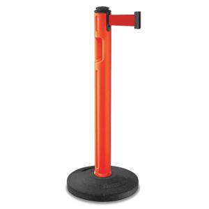 LAVI 80-5000R/OR/RD Barrier Post With Belt, High Density Polyethylene, Textured, 38 1/4 Inch Post Height | CR8MZY 52YZ76