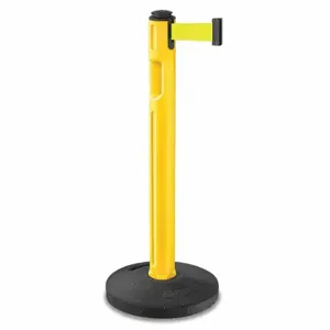 LAVI 80-5000R/YL/FY Barrier Post With Belt, High Density Polyethylene, Textured, 38 1/4 Inch Post Height | CR8NAC 52ZA26