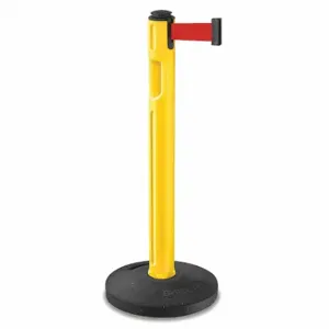 LAVI 80-5000R/YL/RD Barrier Post With Belt, High Density Polyethylene, Textured, 38 1/4 Inch Post Height | CR8NAG 52ZA13