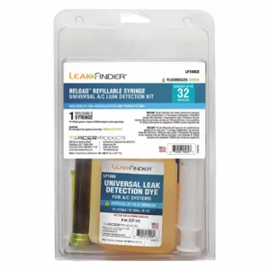 LEAKFINDER LF180CS Universal A/C Leak Detection Kit, With 8 oz. Universal dye, Syringe, Flashlight, Fluorescence Enhancing Glass | CE9CMV 55NP22