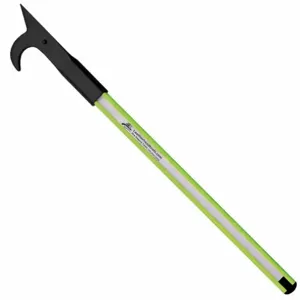 LEATHERHEAD TOOLS DBL-4AH-B Pike Pole, Solid Pole, Rubber Bumper, American Hook, 48 Inch Length, Lime | CD4CPC