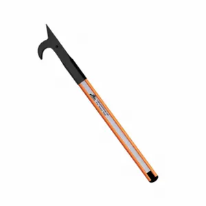 LEATHERHEAD TOOLS DBO-12AH-B Pike Pole, Solid Pole, Rubber Bumper, American Hook, 144 Inch Length, Orange | CD4CNL