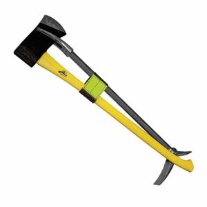 LEATHERHEAD TOOLS K-LB30-2 Halligan And Axe, With Strap, 36 Inch Overall Length, Textured Grip, Yellow Handle | AG2APX 31AZ63