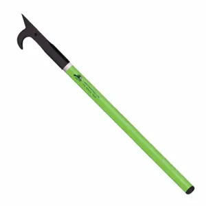 LEATHERHEAD TOOLS PLL-12AH-B Pike Pole, Hollow Pole, Rubber Bumper, American Hook, 144 Inch Length, Lime | CD4CKX