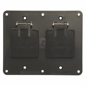 LEGRAND 3263WBK Outlet Box Plate, 4 17/64 Inch Height, 5 1/4 Inch Width, 2 Gangs | CV4NLX 52YN93