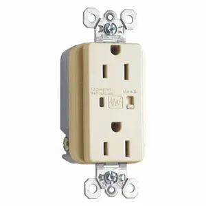 LEGRAND 5262ISP Receptacle, Duplex, 5-15R, 15 A, 125V AC, Ivory, 2 Poles, Std Resist | CR8PVU 53CX55