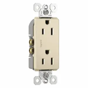 LEGRAND 885TRLA Receptacle, Duplex, 5-15R, 15 A, 125V AC, Light Almond, 2 Poles, Push Inch Size | CR8PVV 56FN04