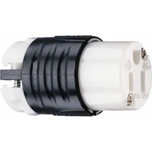 LEGRAND PS5269X Industrial Grade Standard Straight Blade Connector, 15 Amp, Black/White | CD3HMW 53CX66