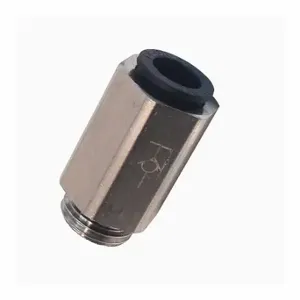 LEGRIS 3391 04 10 Metric Push-to-Connect Fitting, Nickel Plated Brass, Push-to-Connect x BSPP | CN8GBK 791RP8