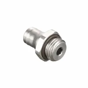 LEGRIS 3601 14 21 Metric All Metal Push-to-Connect Fitting, Nickel Plated Brass, Push-to-Connect x BSPP | CN8GAC 791T71