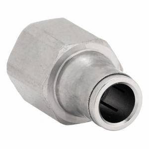 LEGRIS 3614 10 17 Metric All Metal Push-to-Connect Fitting, Nickel Plated Brass, Push-to-Connect x BSPP | CN8GAG 791T91