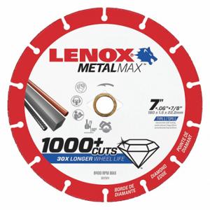 LENOX TOOLS 1972924 Abrasive Cut-Off Wheel, 7 Inch Blade Dia, 7/8 Inch Arbor Size | CR9FUT 48RX02