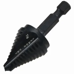 LENOX TOOLS 30887VB7 Step Drill Bit, 1 Hole Sizes, 1/4 Inch Shank Hex Size, Black Oxide Finish, Hex Shank | CR9GRN 761Y43