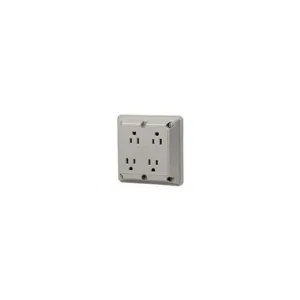 LEVITON 1254-HW Receptacle, Quad, 5-15R, 15 A, 125V AC, White, 2 Poles, Screw Terminals | CR9HYF 792RY3