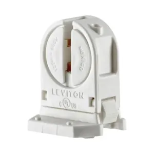 LEVITON 13654-SNP Lampholder, Medium Bi-Pin, 120 W Watts, 600V AC Volt, White | CR9GZH 799L96