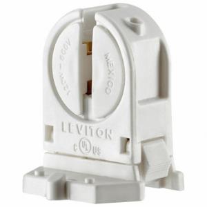 LEVITON 13654-SWP Lampholder, Medium Bi-Pin, 120 W Watts, Locator Posts, 600V AC Volt, White | CR9GZJ 799L88