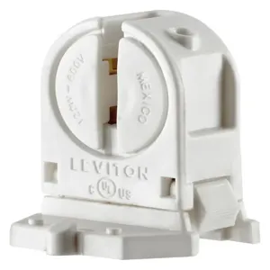 LEVITON 13654-SWP Lampholder, Medium Bi-Pin, 120 W Watts, Locator Posts, 600V AC Volt, White | CR9GZJ 799L88