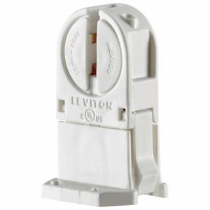 LEVITON 13654-TNP Lampholder, Medium Bi-Pin, 120 W Watts, Tall, 600V AC Volt, White | CR9GZK 799LA2