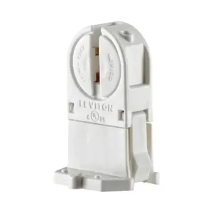 LEVITON 13654-TWP Lampholder, Medium Bi-Pin, 120 W Watts, Tall, Locator Post, 600V AC Volt, White | CR9GZL 799LA4