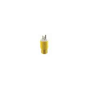 LEVITON 14W33 Straight Blade Plug, 5-20P, 20 A, 125VAC, Yellow, 2 Poles, Screw Terminals, IP69K | CR9HKD 792RZ1