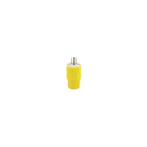 LEVITON 14W34 Straight Blade Plug, 7-15P, 15 A, 277VAC, Yellow, 2 Poles, Screw Terminals, IP69K | CR9HKK 792RZ2