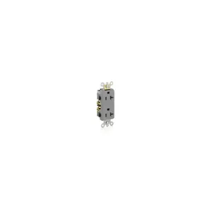 LEVITON 16342-GY Receptacle, Decorator Duplex, 5-20R, 125V AC, 20 A, 2 Poles, Gray, Screw Terminals | CR9JCT 792T08