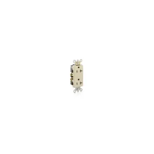 LEVITON 16352-I Receptacle, Decorator Duplex, 5-20R, 125V AC, 20 A, 2 Poles, Ivory, Screw Terminals | CR9HRA 792T14