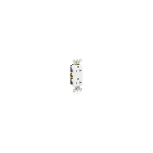 LEVITON 16352-W Receptacle, Decorator Duplex, 5-20R, 125V AC, 20 A, 2 Poles, White, Screw Terminals | CR9JBP 792T15