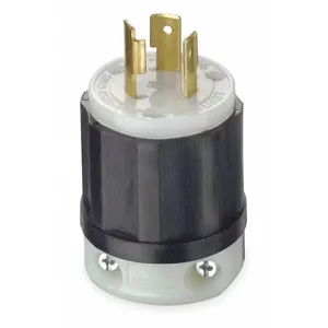 LEVITON 2311 Locking Plug, L5-20P, 125V AC, 20 A, 2 Poles, Black/White, Screw Terminals, L5-20 | CR9HDU 792T39