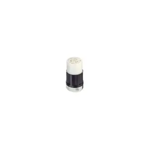 LEVITON 2313 Locking Connector, L5-20R, 20 A, 125V AC, 2 Poles, Black/White, Screw Terminals, L5-20 | CR9HCU 792T41