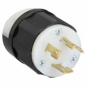 LEVITON 2611 Locking Plug, L5-30P, 125V AC, 30 A, 2 Poles, Black/White, Screw Terminals, L5-30 | CR9HDW 792T73