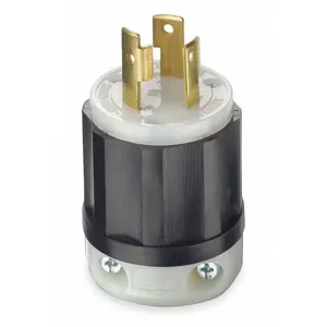 LEVITON 2611 Locking Plug, L5-30P, 125V AC, 30 A, 2 Poles, Black/White, Screw Terminals, L5-30 | CR9HDW 792T73