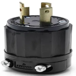 LEVITON 2621-B Locking Plug, L6-30P, 250V AC, 30 A, 2 Poles, Black, Screw Terminals, L6-30 | CR9HDV 792T79