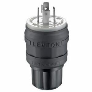 LEVITON 26W75-B WatertigHeight Locking Plug, L15-20P, 20 A, 250VAC, Black, 3 Poles, Screw Terminals | CR9HKR 792T97
