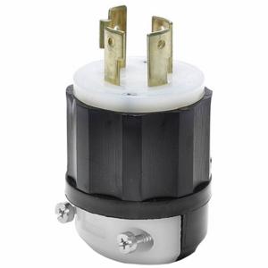 LEVITON 2741 Locking Plug, L17-30P, 600V AC, 30 A, 3 Poles, Black/White, Screw Terminals, L17-30 | CR9HDH 792TA6